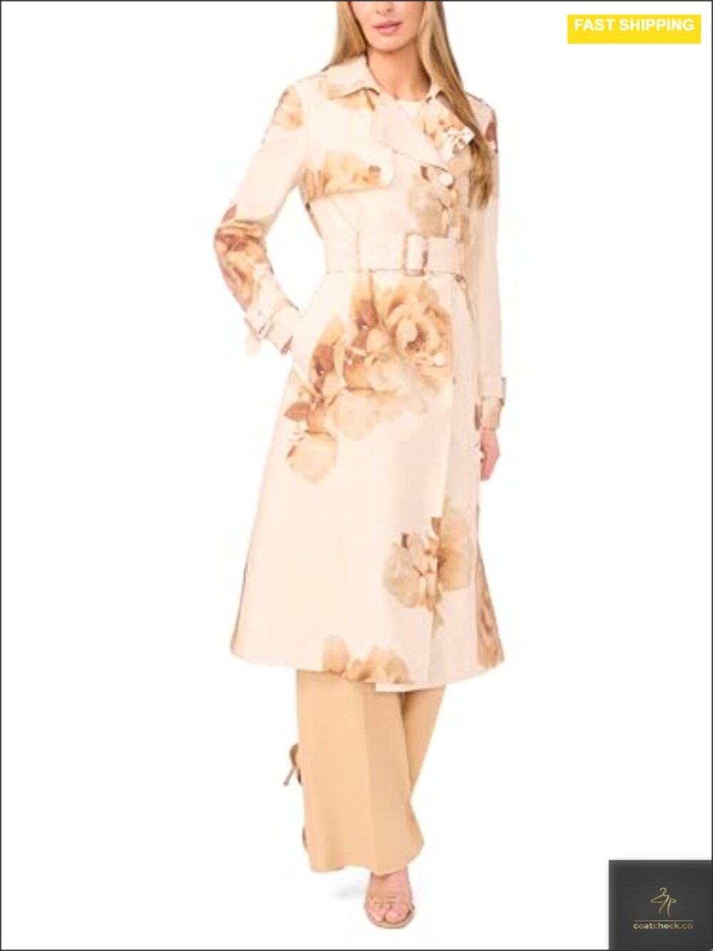Structured Tailored Jacket with Cuff Sleeves, Floral Pattern, Long Sleeve,